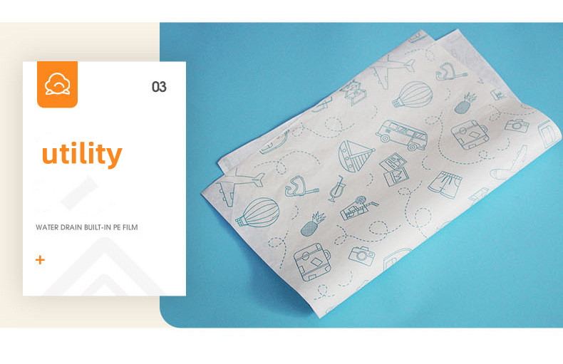 Gift Wax Greaseproof Wrapping Paper For Deli Fried Chicken Snack Bread Chip