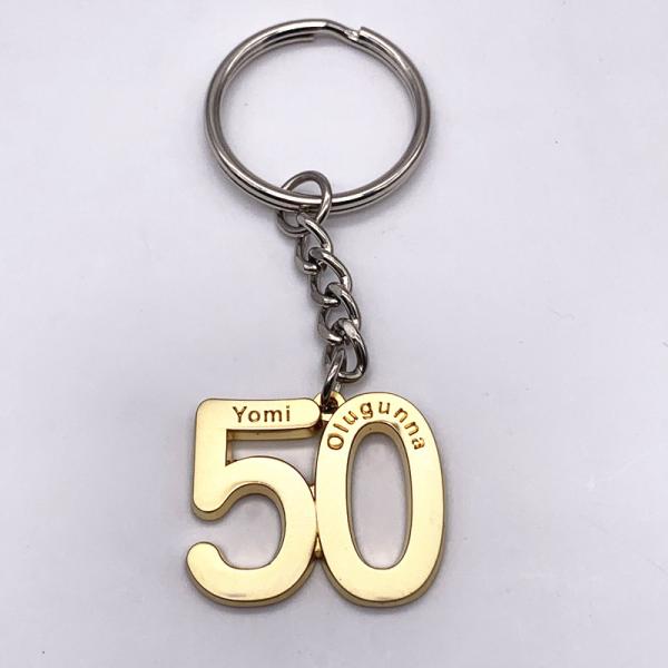 Custom Number Keychains , Gold Silver Antique Nickel Plated Metal Promotional