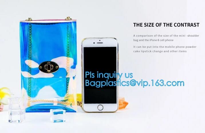 tote pvc stadium ladies bags handbag, bucket bags pvc transparent bags women handbags, laser shopping beach bag hologram