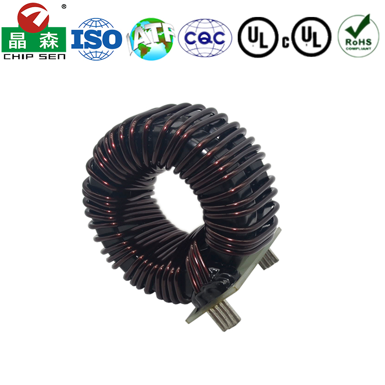 Customized 100uh High Current Toroidal Coil Power Inductor for PV Inverter Ferrite Leaded 220V 50Hz Audio 30mh Inductor