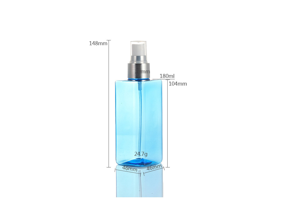180ml Square Spray Plastic Fine Mist Bottle For Personal Care