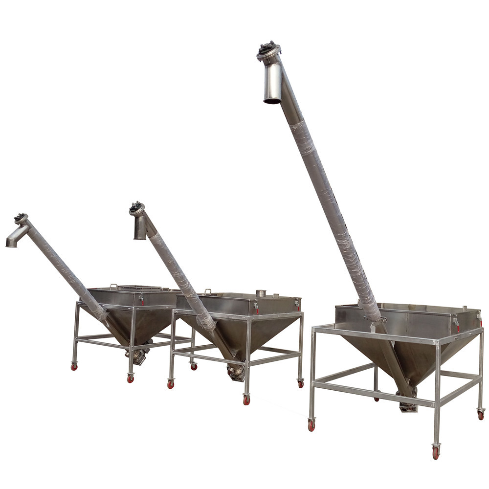 Sawdust Hopper Tubular Screw Conveyor with Motor Drive