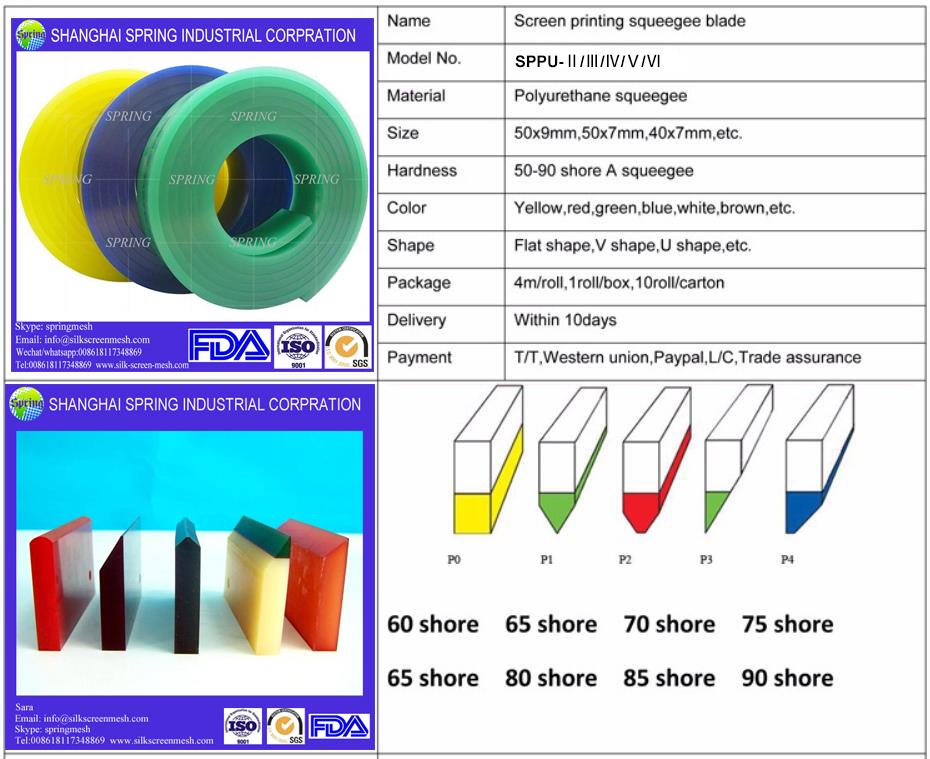 Machine Use Screen Printing Squeegee Blades