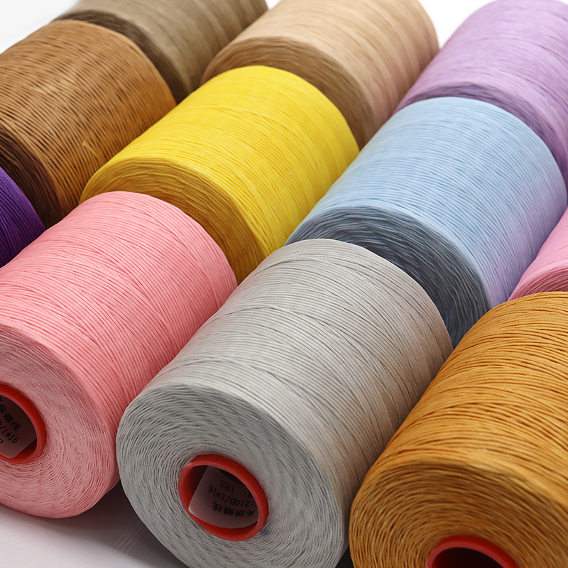 Waterproof Waxed Thread 1MM Handmade DIY Leather Thread with Sintered 150D Flat Design