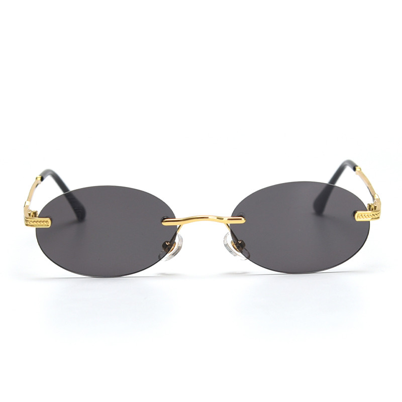 UV400 Vintage Oval Sunglasses Small Metal Frame Candy Color
