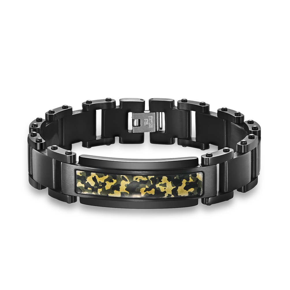 Wide Multilayer Braided Leather Stainless Steel Bracelet For Men