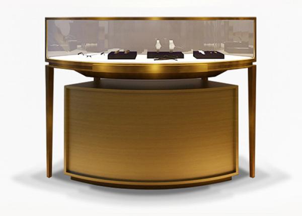 Luxury Veneer Stainless Steel Jewellery Shop Display Counters / Jewellery