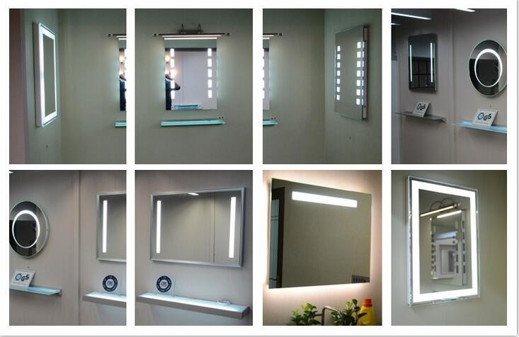 Glass Oval Shape Round Smart Touch Screen LED Bathroom Vanity Mirror with Dimming