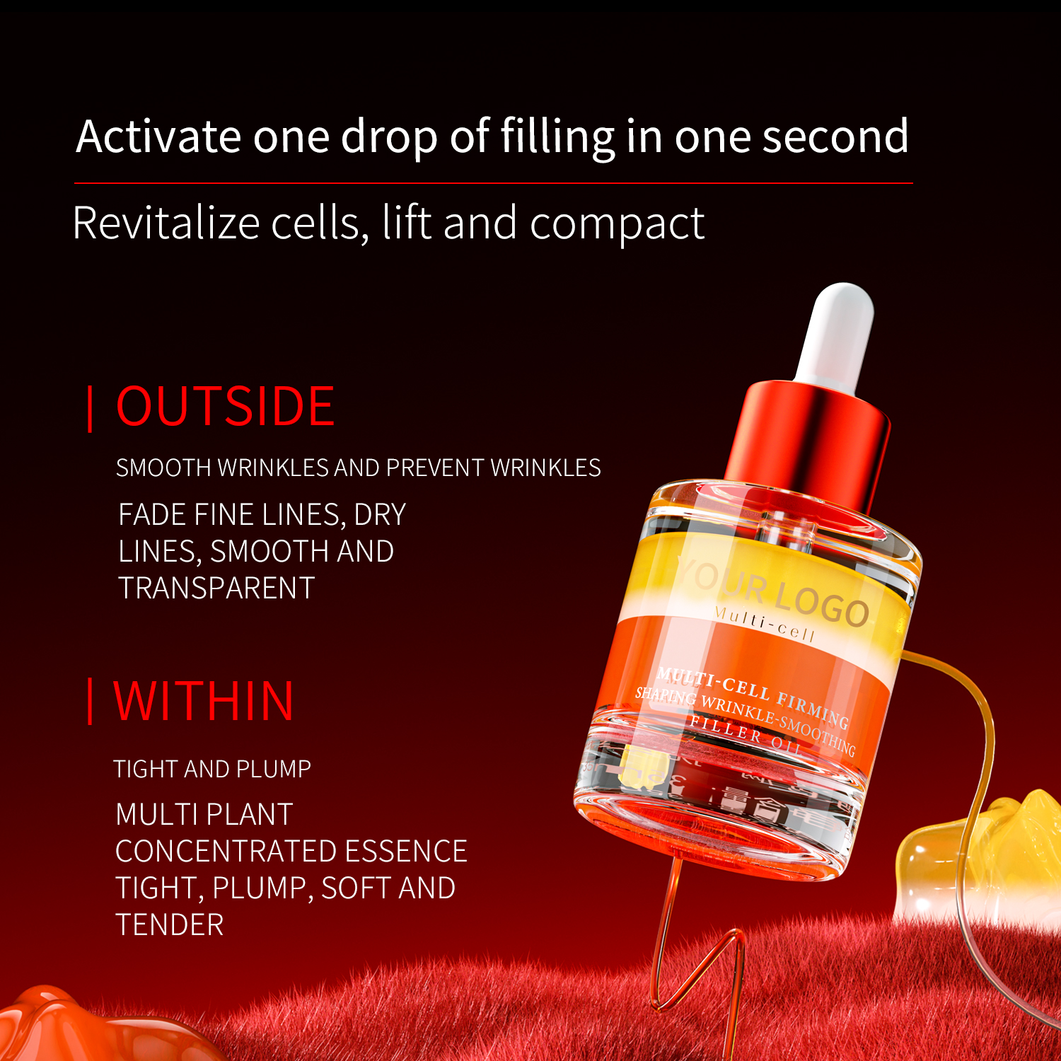 High Quality Essential Oil Multiple Cell Lines Concentrated Essence Oil Firming Anti Wrinkle Facial Care