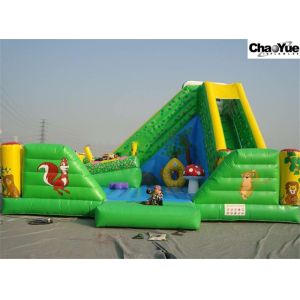 Green forest with animas inflatable slide combo (CYFC-05)