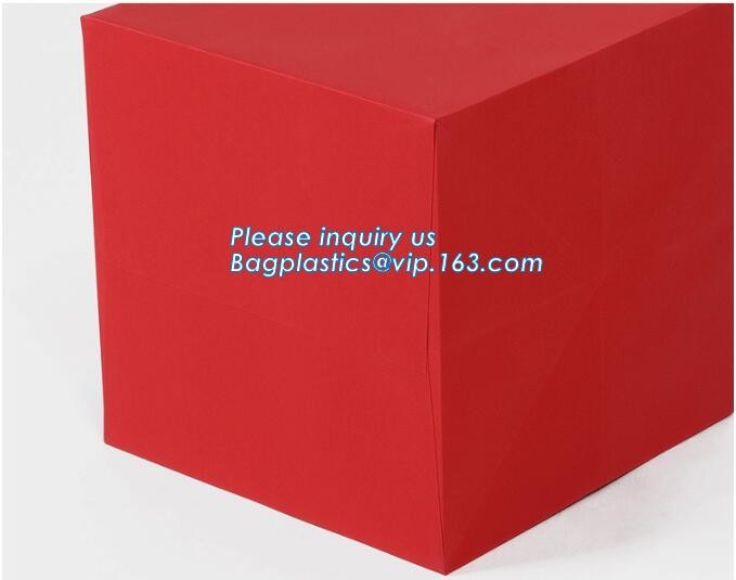 Customized Red Printed Kraft Paper Shopping Bag with Ribbon Handles and Bowknot,Kraft Paper Shopping Bag with Kinds off