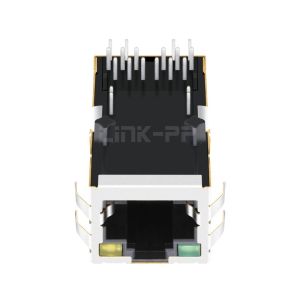 LPJK2074AHNL 100/1000 Base-T Single Port RJ45 Magjack With POE+ Tab Up Green