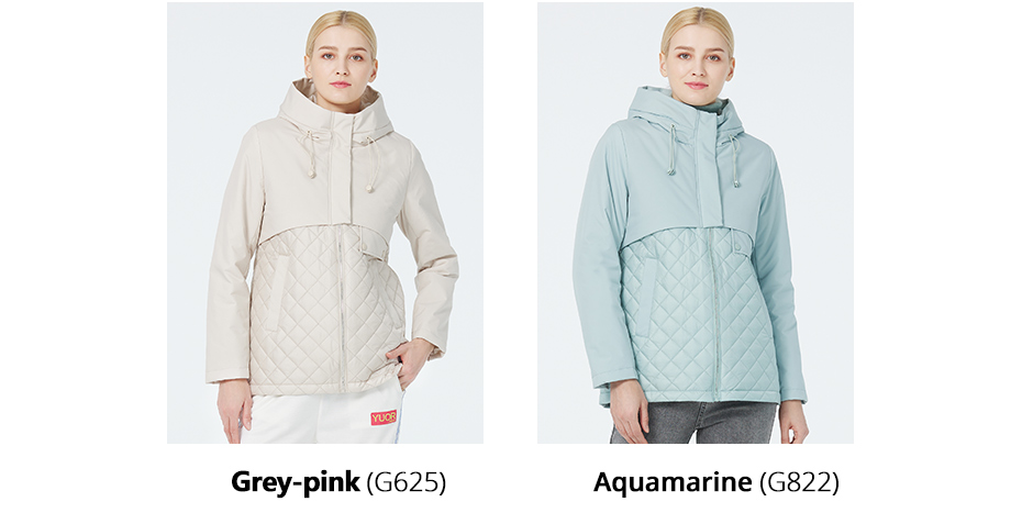Fashionable Woman Sping Autumn Coat with Non Stitching Design and Windproof Hood, BEIGE COLOUR