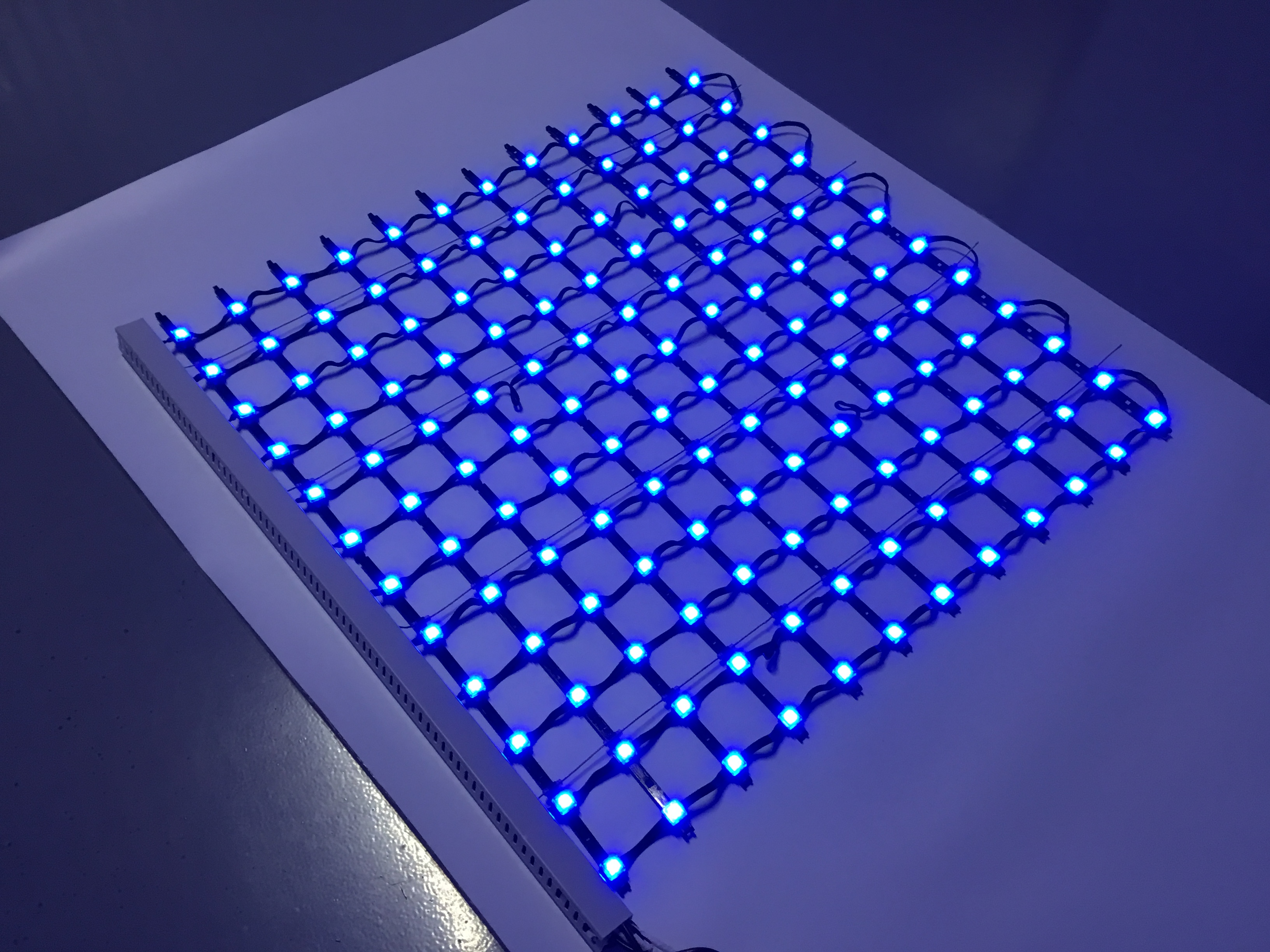 Full-color Outdoor LED Pixel Grid Screen , Waterproof Intelligent Flexible Transparent LED Grid Screen