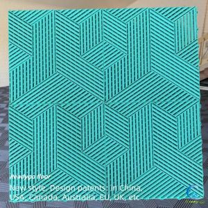 Modern Square Matte Surface Garage Floor Tiles in Grey