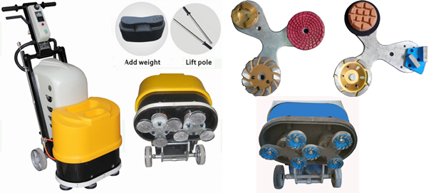 Three Phase 4KW Granite Floor Polisher / Grinder For Marble / Terrazzo / Concrete Polishing