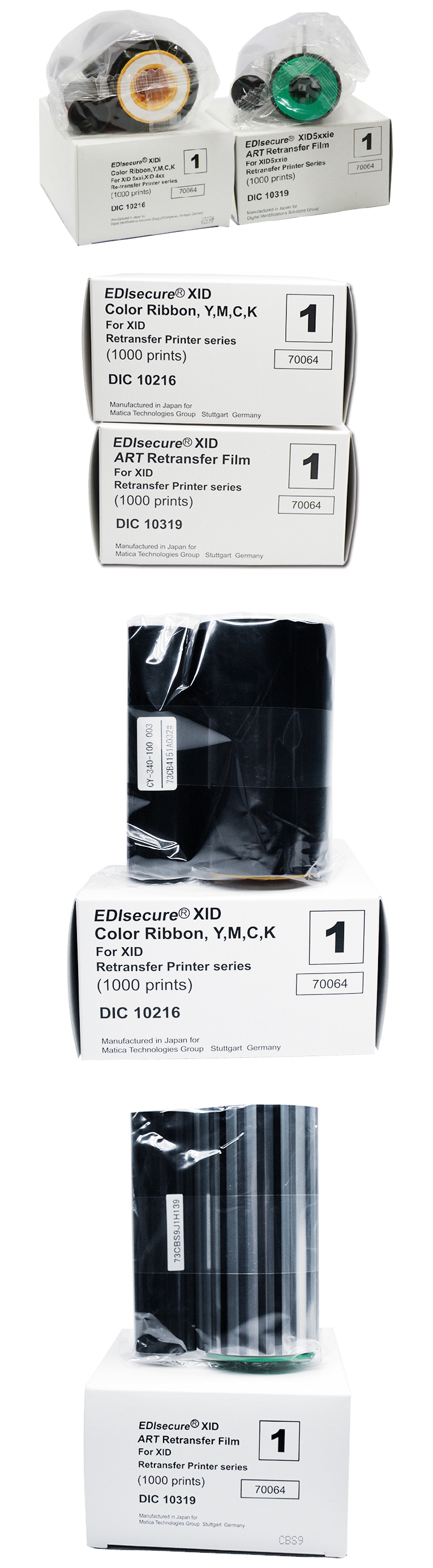 DIC10319 Color Ribbon for XID8300 XID8600 Business IC ID PVC Card Printer 9mm Width