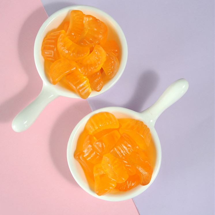 Orange Flavor Kids Gummy Vitamins Fruit Shaped Halal Vegan Gummy Sweets