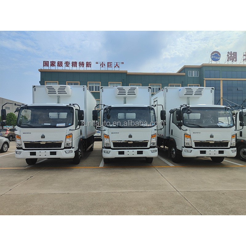 SINOTRUK 4x2 LHD Or RHD Refrigerator Box Truck Thermo King Freezer Truck