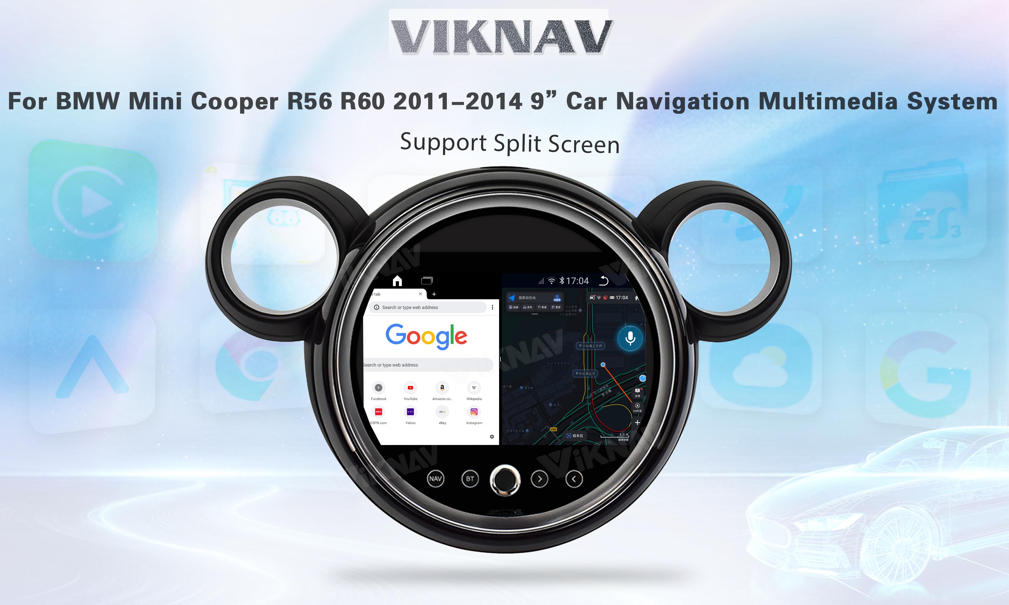 Professional Bluetooth Car Radio Head Unit For BMW Mini Cooper R56 R60 2011-2014 9Inch