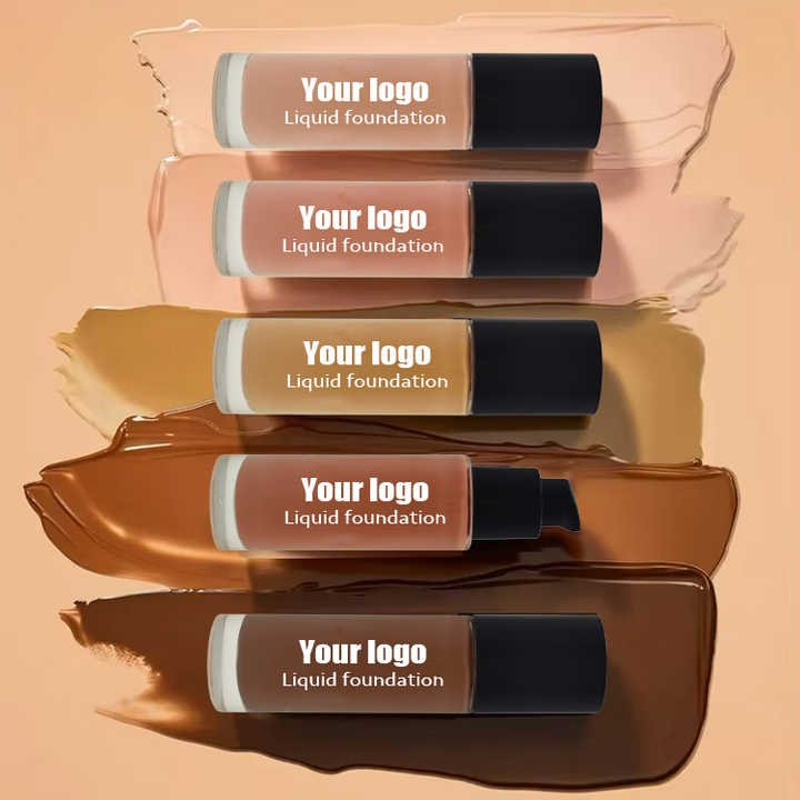 Wholesale Natural Mineral Face Cream Liquid Foundation Waterproof Sunscreen Full Coverage Concealer Light Fair Skin Tones Female