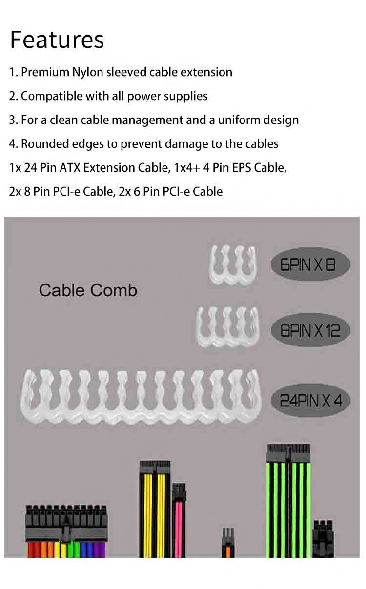 TESTING Braided Sleeved Power Supply Extension Cable