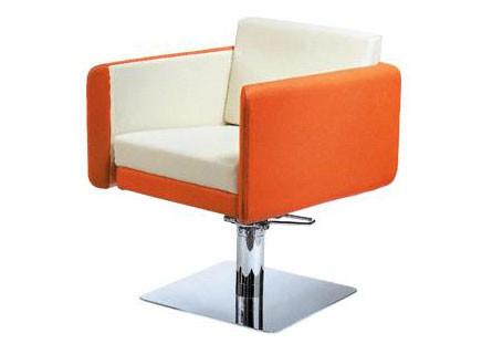 Orange Hydraulic Styling Chair / Adjustable Beauty Shop Furniture Durable With