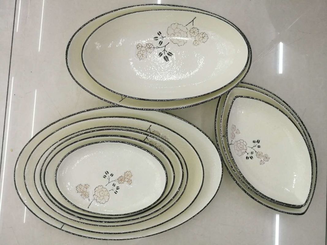 Korean Style White Porcelain Dinnerware Sets With Traditional Flower Decoration Pattern