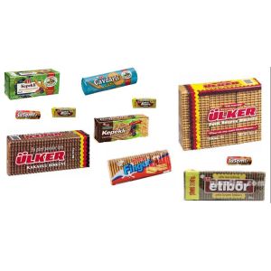 Automatic Cream Filled Sandwich Biscuit Machine Connect On Edge Packing Machine