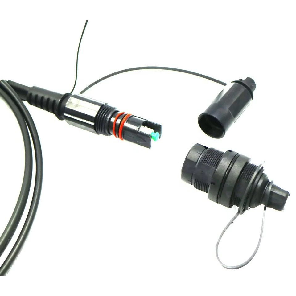 SST Toneable OptiTap SC/APC Flat Drop Cable Fiber Cable Assembly With Pulling Eye