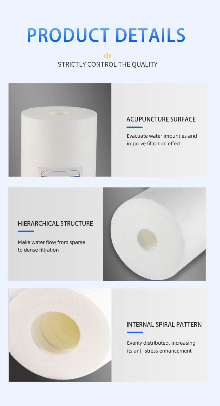 10 Inch 5 Micron PP Jumbo Sediment Melt Blown Cartridge for Effective Water Filtration