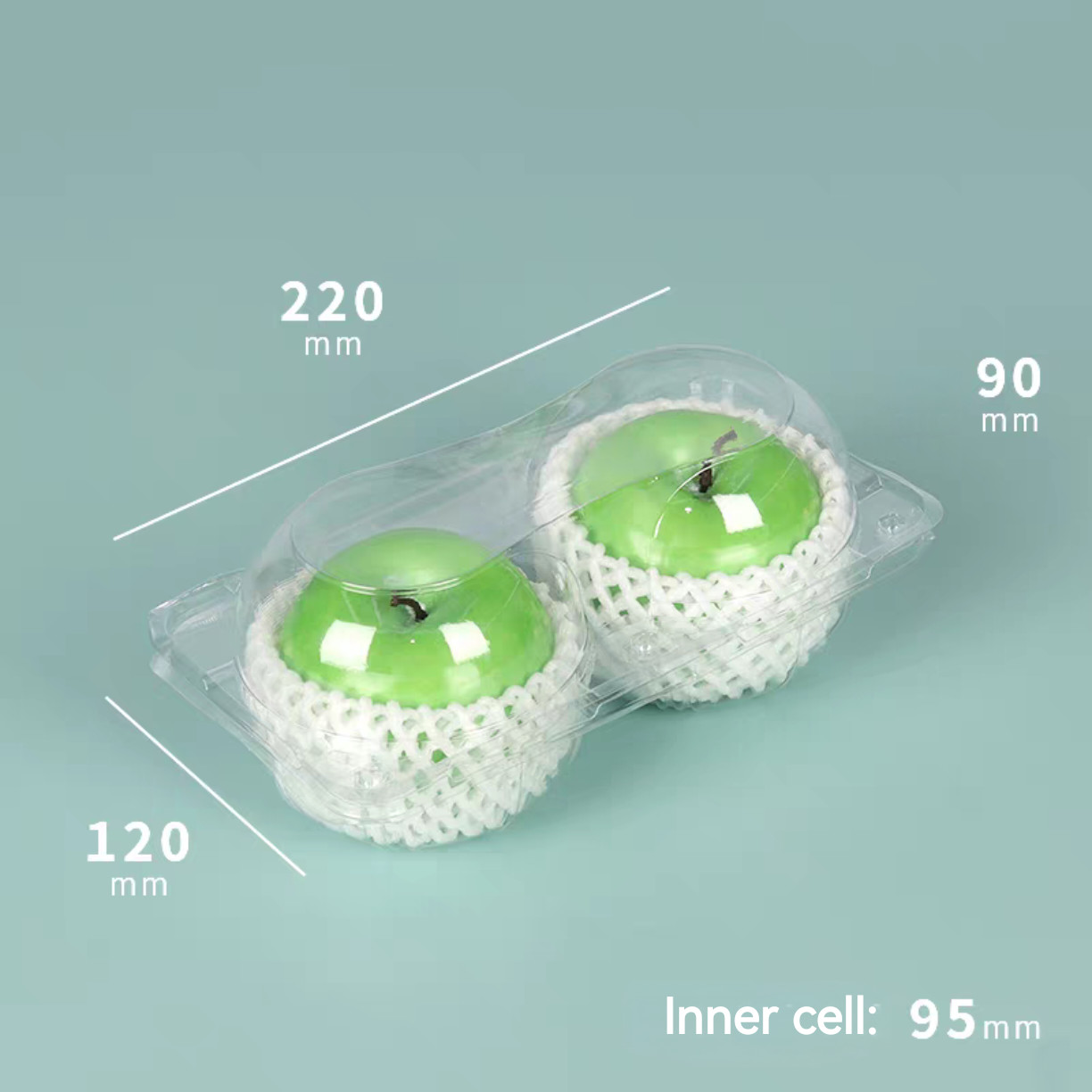 2 4 6 8 Cells Packaging Apple Container Plastic Fresh Fruit Blister Clear Box PET Plastic Clamshell Apple Packaging