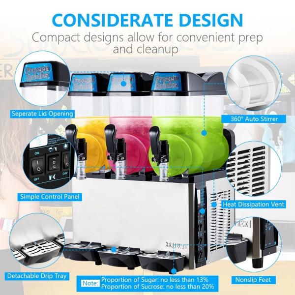 48L Beverage Dispenser Cold/Hot Drink Granite Commercial Slushy Maker slush