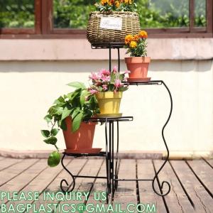  Plant Stand Indoor Outdoor, Plant Shelf Multiple Flower Pot Holder, Metal Wrought Iron Planter Shelf Plant Display Manufactures