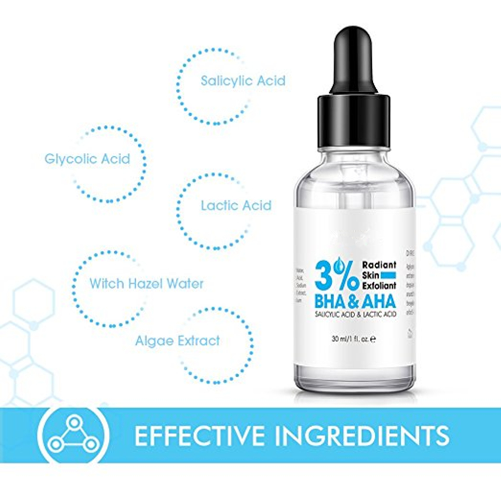 Private Label 60ml Organic Exfoliating AHA Whitening Serum