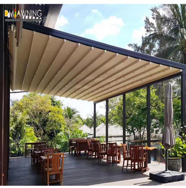 Aluminum Pergola Awning Kits Motorized Retractable Roof Polyester Acrylic