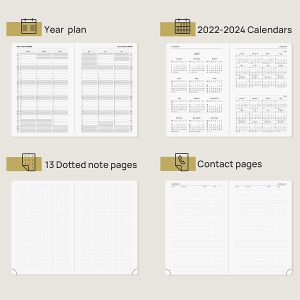 Easy Track Corners Pink A5 2023 Planner Daily Schedule Vertical Layout Monthly