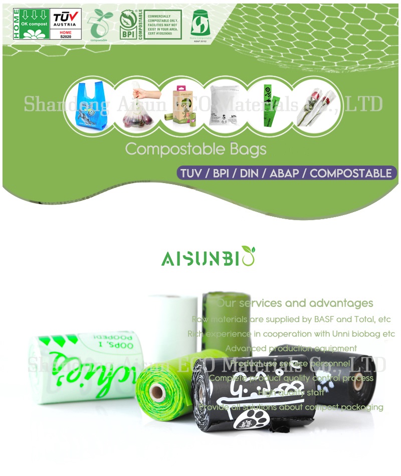 Supermarket PBAT PLA Packaging Bag Biodegradable EN13432 Standards