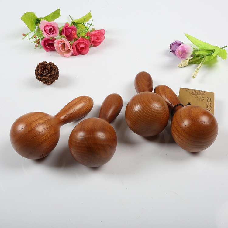 Wooden Handle Gourd Jade Roller for Milk Bath Massage & Facial Essential Oil Whitening Natural Wood Essential Oil Roller