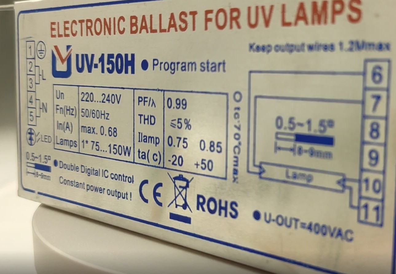 220V 150W Uvc Ballast UV- 150H For U810 Z1554 Lamp Supporting Ballast