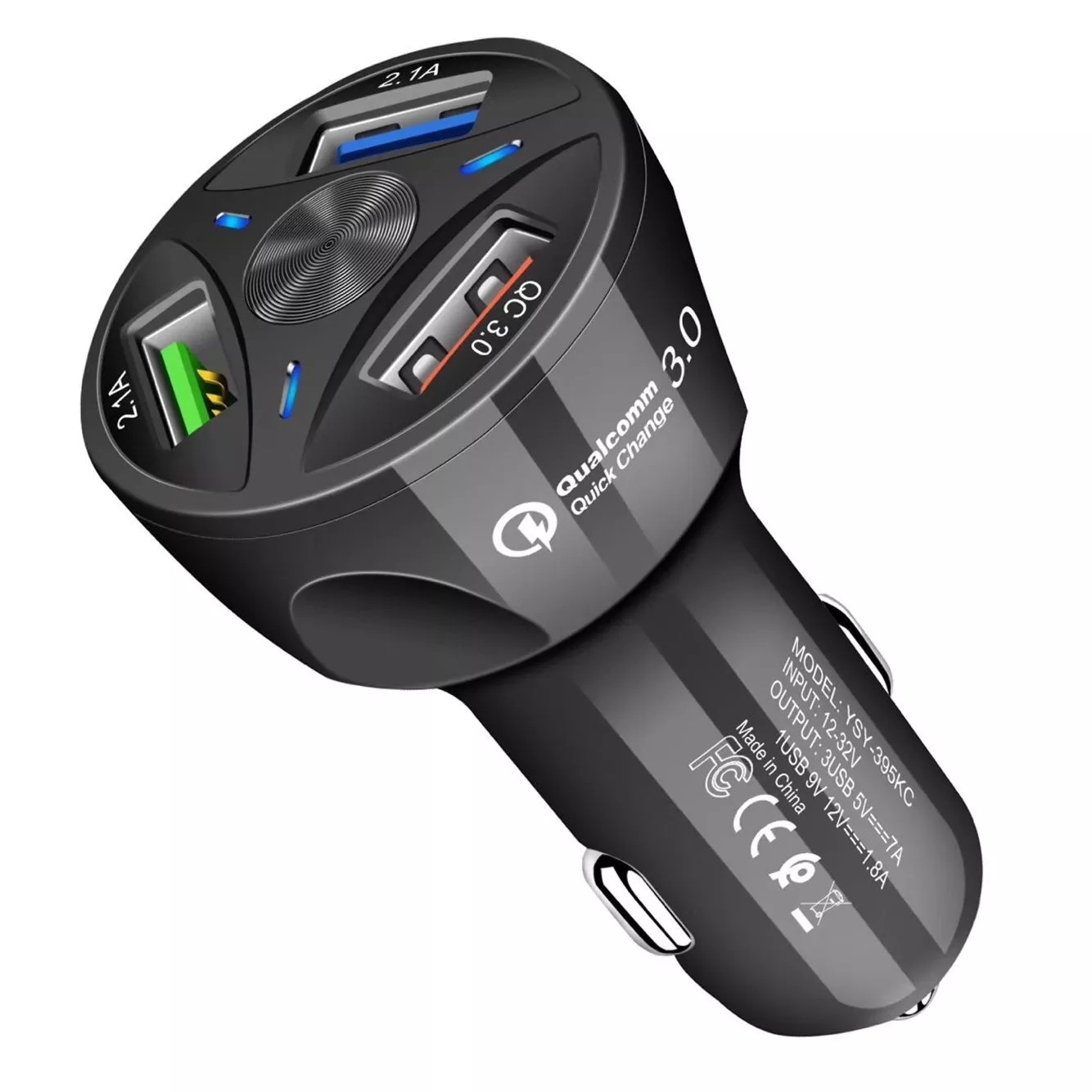 Factory Wholesale Customized new 2020 3-port New Arrival fast charge QC 3.0 smart Car Charger with 3 USB Outputs
