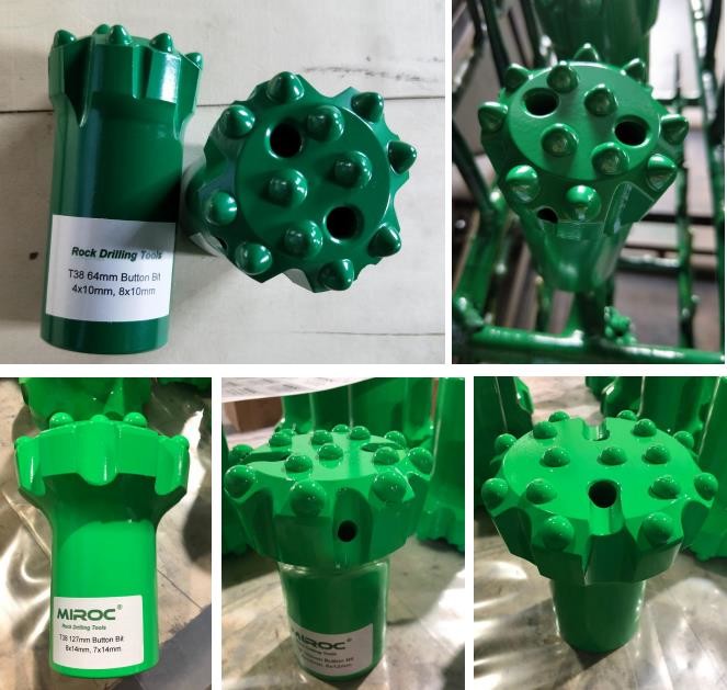 Customize T38 76mm Button Drill Bit With Flat Flower Ballistic Carbide Inserts