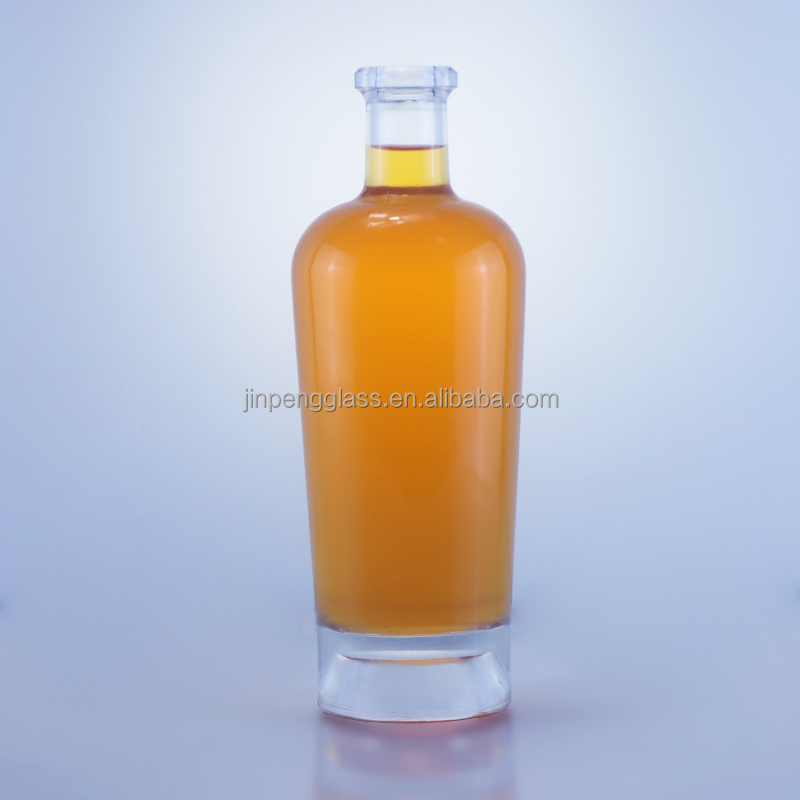 750ml Glass Liquor Bottle with Cork Stopper and Custom Cap Body Material Glass