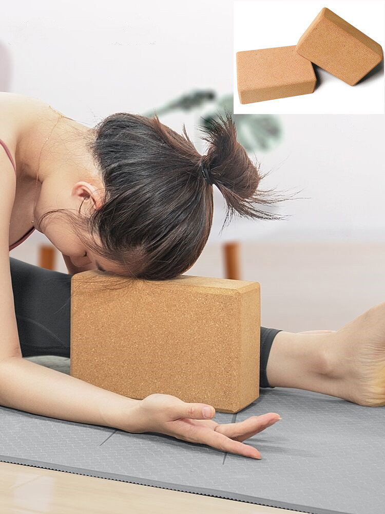 FSC Yoga Cork Brick Blocks Round Comfortable Edges Odor Resistance
