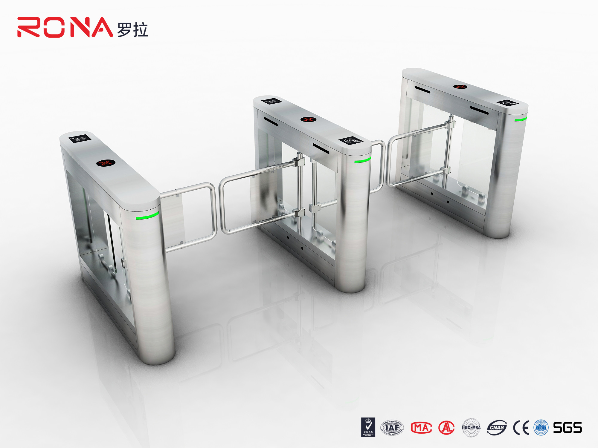 1200*200*980mm Swing Gate Turnstile Security Systems Waterproof
