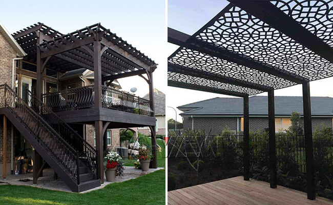 Black Aluminum Pergola Patio Canopy Prefabricated Deck Gazebo Canopy