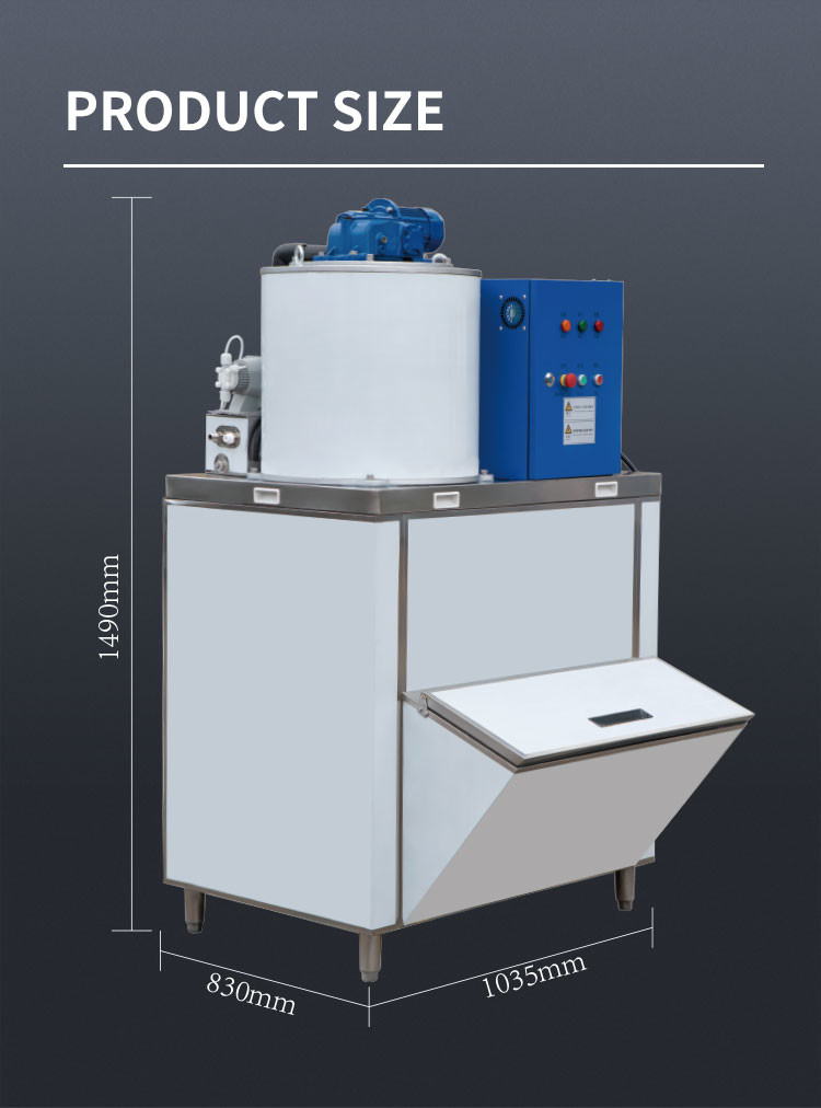 500KG/24H Ice Flake Making Machine Air Cooling Commercial Block Ice Snow Cone Machine