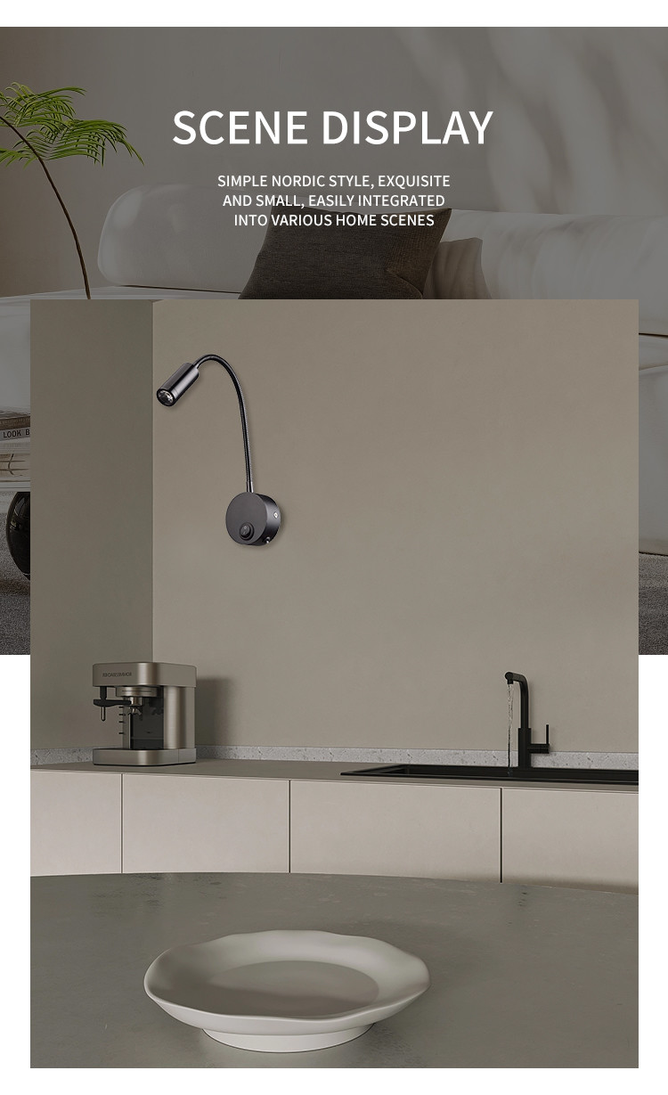 Led hose reading spotlight 220V Anglo American European wall spotlight led hose spotlight plug-in
