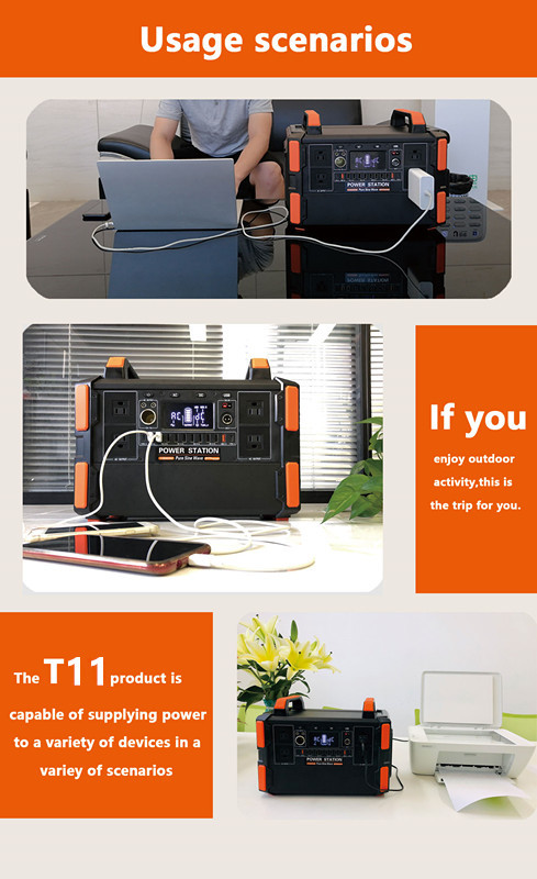 Portable 1200W Solar Power Station Must Essential Outdoor Battery Power Generator with 230V for Home Use US Plug Type