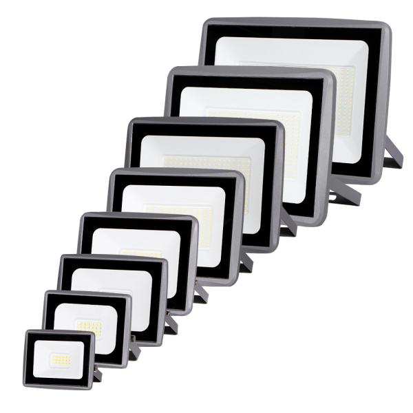 6500K Ra80 Outdoor Waterproof LED Flood Light Aluminum Housing Slim Tempered